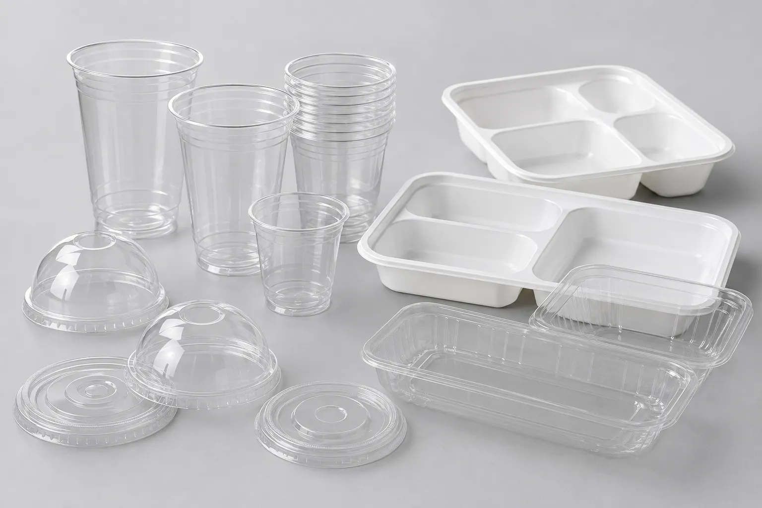 Cups, dome lids & trays for a food-service brand